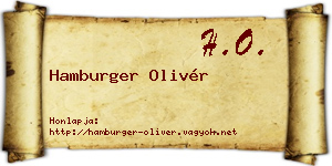 Hamburger Olivér névjegykártya