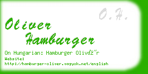 oliver hamburger business card